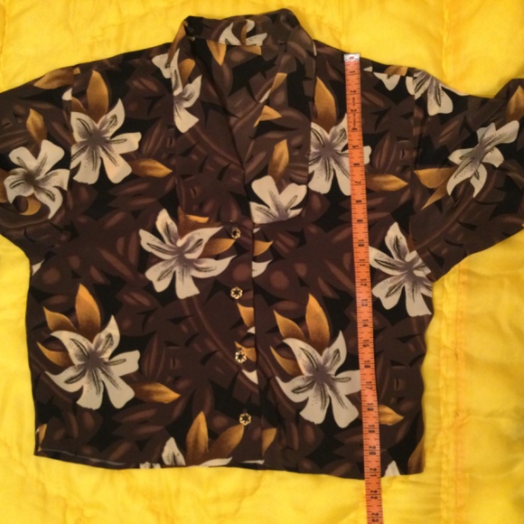 Women’s Tropical Flowers Long Sleeve Blouse - Picture 2 of 6